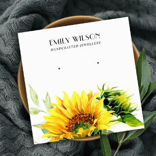 HERFST SUNFLOWER AUTUMN STUD EARRING DISPLAY CARD VIERKANTE VISITEKAARTJE