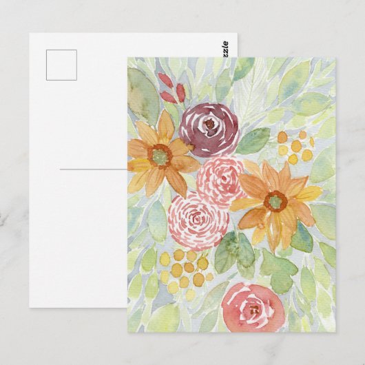 Herfst Sunflower Bouquet  Briefkaart (Voorkant / Achterkant)