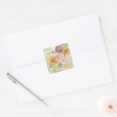 Herfst Sunflower Bouquet Vierkante Sticker (Envelop)