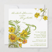Herfst Sunflower Bridal Shower Invitation Kaart (Voorkant)