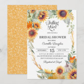 Herfst Sunflower Bridal Shower Invitation Kaart (Voorkant / Achterkant)