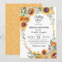 Herfst Sunflower Bridal Shower Invitation