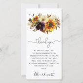 Herfst Sunflower Burgundy Floral Weddenschap Harte (Voorkant)