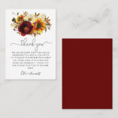 Herfst Sunflower Burgundy Floral Weddenschap Harte Plaatskaartje (Voorkant / Achterkant)