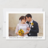 Herfst Sunflower Floral Photo Wedding Bedankkaart (Voorkant)