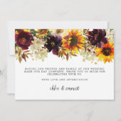 Herfst Sunflower Floral Photo Wedding Bedankkaart (Achterkant)