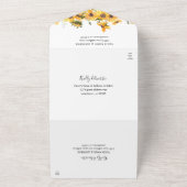 Herfst Sunflower Floral Wedding All In One Uitnodiging (Buitenkant)