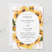 Herfst Sunflower Floral Wedding Kaart (Voorkant)