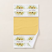 Herfst Sunflower lijst met aanpasbare tekst Bath Bad Handdoek (Handdoek)