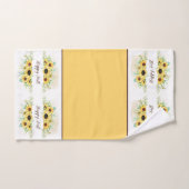 Herfst Sunflower lijst met aanpasbare tekst Bath Bad Handdoek (Handdoek)