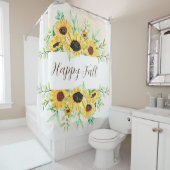 Herfst Sunflower lijst met aanpasbare tekst Douchegordijn (In situ)