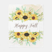 Herfst Sunflower lijst met aanpasbare tekst Fleece Deken (Voorkant)