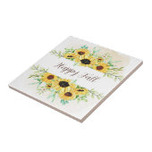 Herfst Sunflower lijst met aanpasbare tekst Tegeltje (Zijkant)