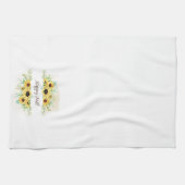 Herfst Sunflower lijst met aanpasbare tekst Theedoek (Horizontaal)