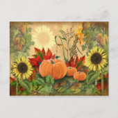 Herfst Sunflower Pumpkin Autumn Briefkaart (Voorkant)