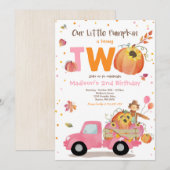 Herfst Sunflower Pumpkin Birthday Pumpkin Patch Kaart (Voorkant / Achterkant)