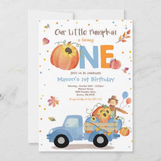 Herfst Sunflower Pumpkin Birthday Pumpkin Patch Kaart (Voorkant)