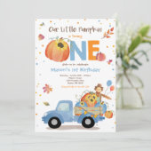 Herfst Sunflower Pumpkin Birthday Pumpkin Patch Kaart (Staand voorkant)