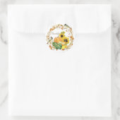Herfst Sunflower Pumpkin Floral Thankful Script Ar Ronde Sticker (Tas)