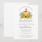 Herfst Sunflower Pumpkin Grandma om Baby shower te Kaart (Voorkant / Achterkant)