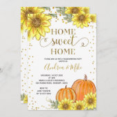 Herfst Sunflower Pumpkin Housewarming Party Kaart (Voorkant / Achterkant)