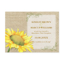 Herfst Sunflower Rustic Burlap Wedding Save the Da