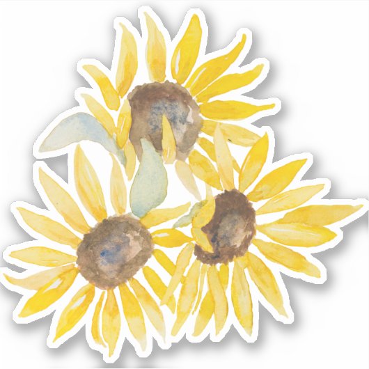 Herfst Sunflower Vinyl Sticker (Voorkant)