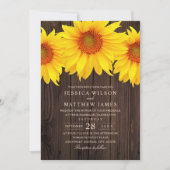 Herfst Sunflower Wedding Rustic Country Barn Kaart (Voorkant)