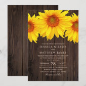 Herfst Sunflower Wedding Rustic Country Barn Kaart (Voorkant / Achterkant)