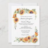 Herfst Sunflower Wedding Uitnodiging (Voorkant)