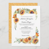 Herfst Sunflower Wedding Uitnodiging (Voorkant / Achterkant)