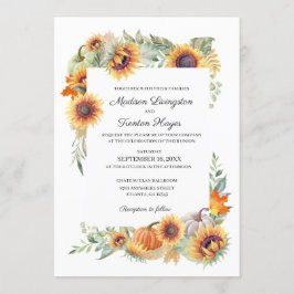 Herfst Sunflower Wedding Uitnodiging