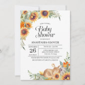 Herfst Sunflower Woodland Baby shower Uitnodiging (Voorkant)