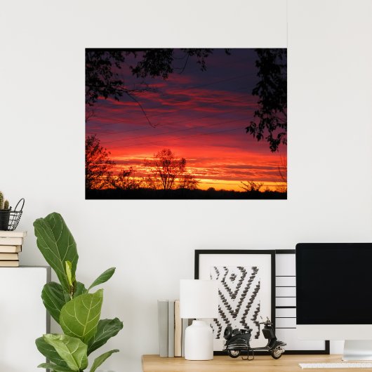 Herfst Sunrise Poster (Thuiskantoor)