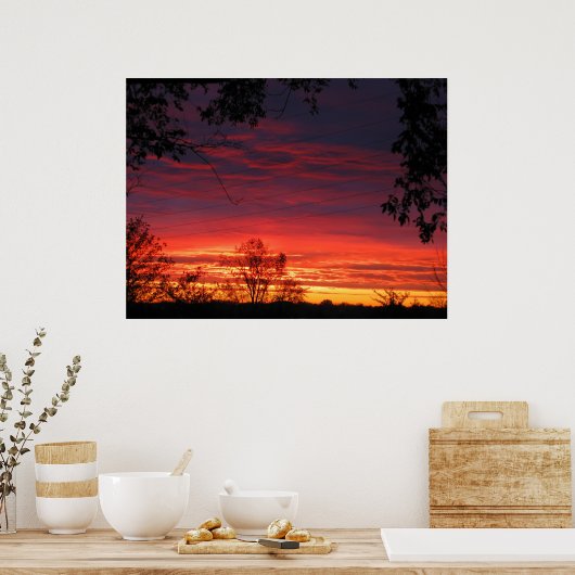 Herfst Sunrise Poster (Keuken)