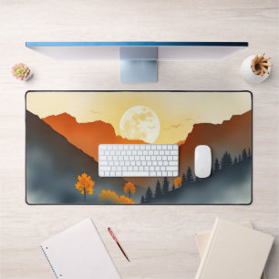 Herfst Sunset Mountain Desk Mat – Gezellige Volle 
