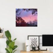 Herfst Sunset Over Trees Mooi Poster (Thuiskantoor)