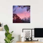 Herfst Sunset Over Trees Mooi Poster (Thuiskantoor)