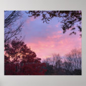 Herfst Sunset Over Trees Mooi Poster (Voorkant)