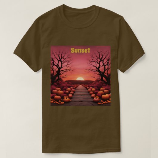 Herfst Sunset Pumpkins T-shirt (Design voorkant)
