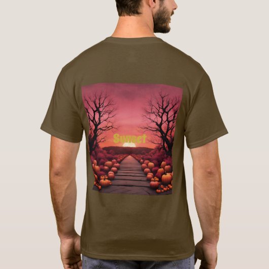 Herfst Sunset Pumpkins T-shirt (Achterkant)