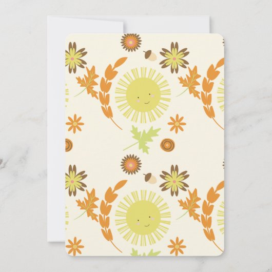 Herfst Sunshine Autumn Birthday Party Kaart (Achterkant)