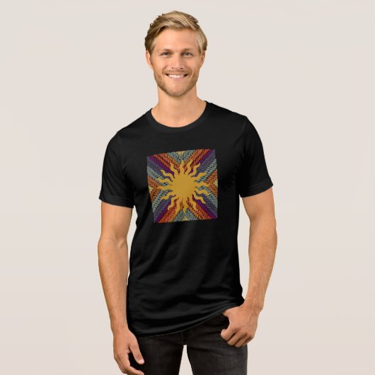 Herfst Sunshine Mosaic Tri-Blend Shirt (Voorkant volledig)