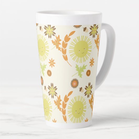 Herfst Sunshine Trees blaast Acorn Seasonal Latte Mok (Rechterhoek)