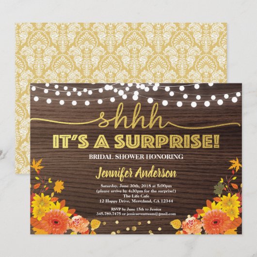 Herfst surprise vrijgezellenfeest Thanksgiving par Kaart (Voorkant / Achterkant)