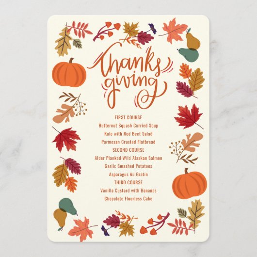 Herfst Surround Thanksgiving Menu (Voorkant)