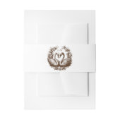 Herfst Swan Wedding Belly Band | Rustic Monogram W Uitnodigingen Wikkel (Voorkant Voorbeeld)