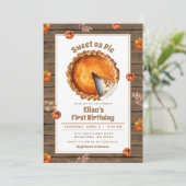 Herfst Sweet als Pie Party Verjaardagsuitnodiging Kaart (Staand voorkant)