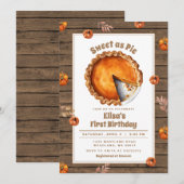 Herfst Sweet als Pie Party Verjaardagsuitnodiging Kaart (Voorkant / Achterkant)