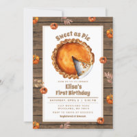 Herfst Sweet als Pie Party Verjaardagsuitnodiging